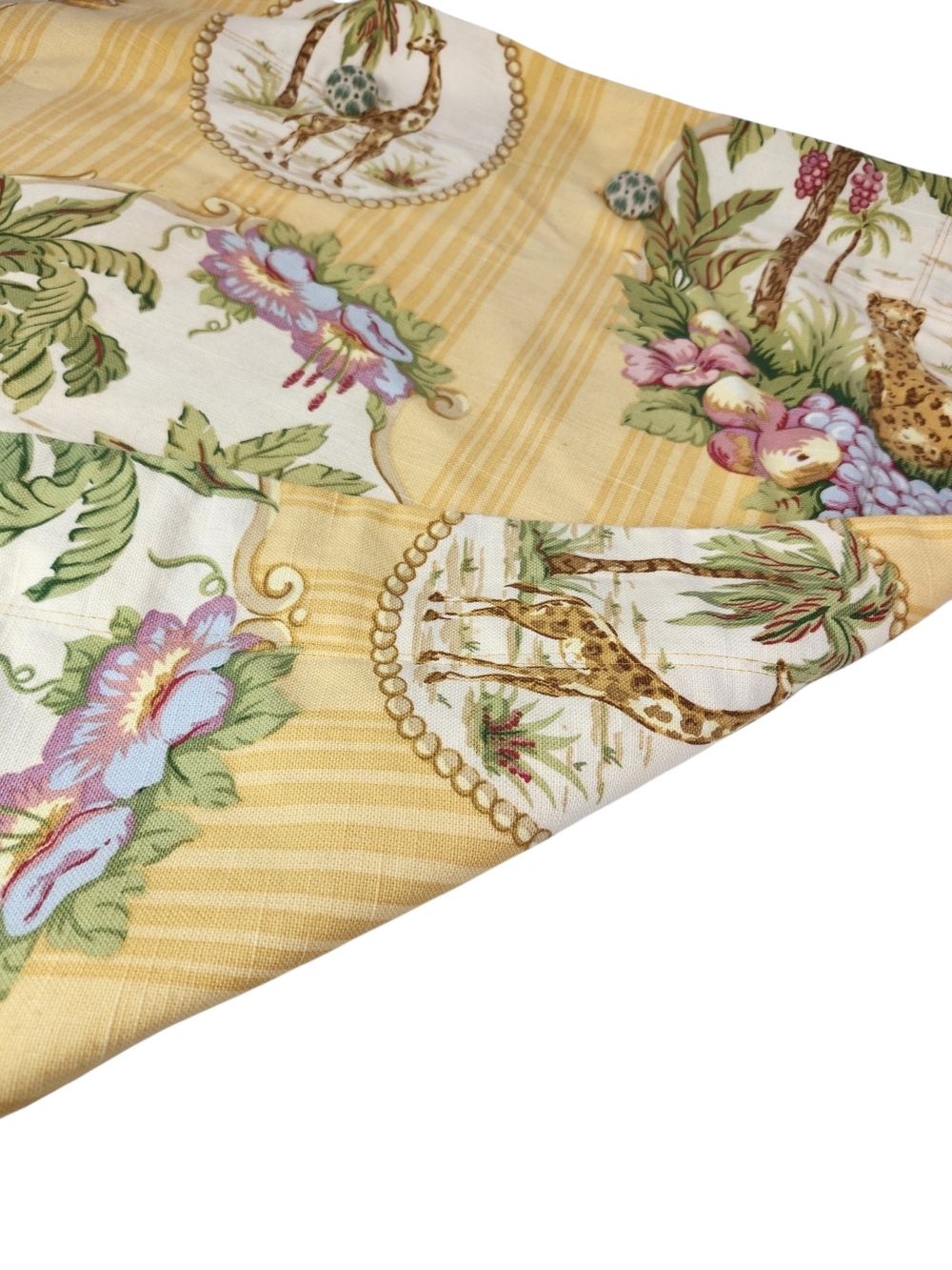 Vintage Safari Jungle Pillow Sham 25x25 | Giraffe Leopard Tropical Cottagecore - Picture 5 of 9